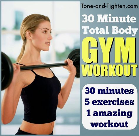 30 Minute Workout Gym, Body Gym Workout, 30 Min Workout, Best Gym Workout, Whole Body Workouts, Body Gym, Weekly Workout Plans, Gym Workouts Women, Workout For Women