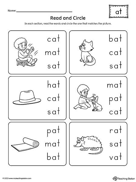 At Cvc Worksheets, At Words Worksheets Free Printable, Cvc At Words Worksheets, At Worksheets For Kindergarten, Cvc Word Activities Worksheets, At Word Family Worksheet, An Family Words Worksheets, At Words Worksheets, At Family Words Worksheet