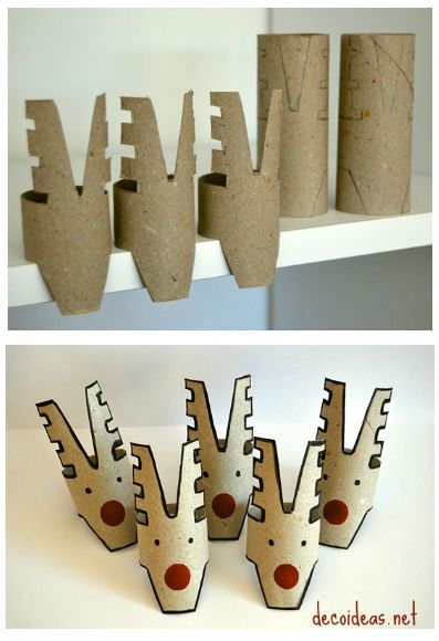 10 Christmas craft projects made out of toilet paper rolls | Recyclart Oppgaver For Barn, Creative Christmas Crafts, Toilet Paper Crafts, Toilet Paper Rolls, Christmas Craft Projects, Noel Diy, Toilet Paper Roll Crafts, Paper Roll Crafts, Easy Christmas Crafts