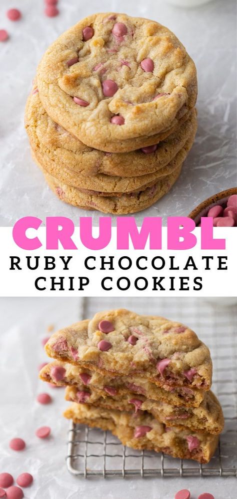 Chocolate Chip Cookies Copycat, Chip Cookies Copycat, Crumble Cookie Recipe, Lifestyle Of A Foodie, Ruby Chocolate, Almond Flavor, Perfect Cookie, Milk Chocolate Chips, Quick Desserts