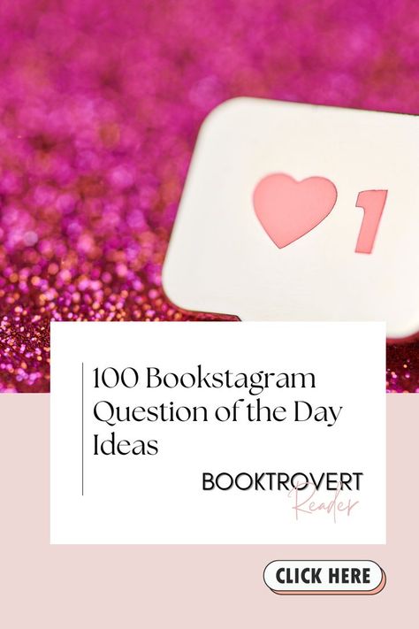 pink background with instagram. black text in a white box: 100 bookstagram question of the day ideas. Booktrovert Reader logo with a pink and creme click here button Question Of The Day Ideas, Engagement Questions, Bookstagram Posts, Bookstagram Inspiration, Book Instagram, Followers On Instagram, Instagram Engagement, Instagram Ideas Post, Blogger Tips