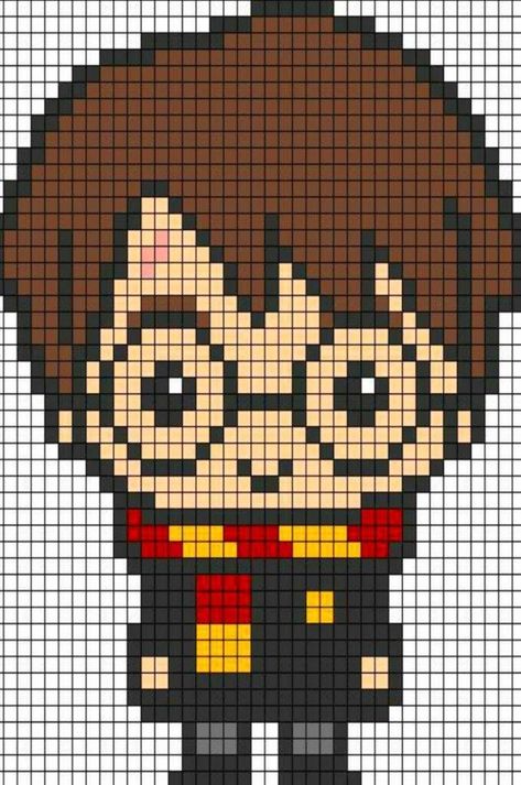 Harry Potter Plastic Canvas Patterns, Pixel Art Harry Potter, Grille Pixel Art, Harry Potter Perler Beads, Harry Potter Cross Stitch Pattern, Harry Potter Cross Stitch, Disney Canvas, Baby Teddy Bear, Pix Art