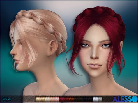 Sims 4 Hair Sims 4 Afro Hair, Sims 4 Curly Hair, Sims 4 Hair Male, Sims 4 Black Hair, Ac New Leaf, Sims 5, Braided Hairdo, Braided Bangs, Braided Bun Hairstyles