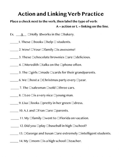 Linking Verbs Worksheet, Helping Verbs Worksheet, Action Verbs Worksheet, Types Of Verbs, Verbs Worksheet, Verb Practice, Verb Words, Linking Verbs, 2nd Grade Spelling