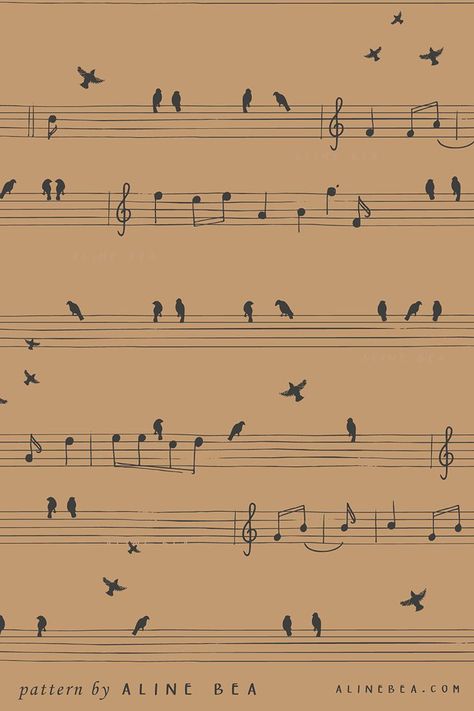 Musical notes and birds flying away, a delicate and thoughtful seamless pattern design for inspiring textile, home decor and stationery products. The pattern ‘wake up lullabies’ is part of Aline Bea’s pattern collection The Beginning. Perfect for nursery and kids' room decoration and clothing. Or to be used as notebook covers by any adult that love music and appreciate little details. This and other seamless patterns available for licensing at alinebea.com. Music Book Cover Design, Music Notes Illustration, Music Note Illustration, Music Pattern Design, Music Notes Graphic Design, Music Note Pattern, Music Notebook Design, Music Notebook Cover, Music Note Illustration Design