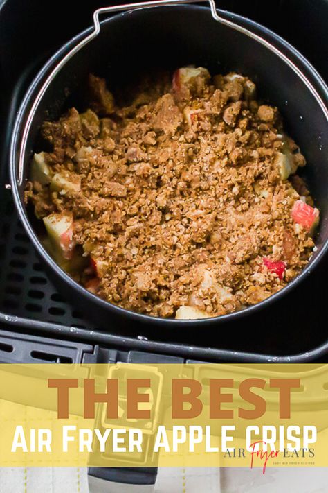 Air Fry Apple Crisp, Airfryer Apple Crisp, Apple Crisp Recipe With Oats Air Fryer, Ninja Foodi Apple Crisp, Apple Crisp In Air Fryer, Air Fryer Apple Crisp Recipe Healthy, Apple Crisp Air Fryer, Apple Air Fryer, Air Fryer Apple Crisp Recipe