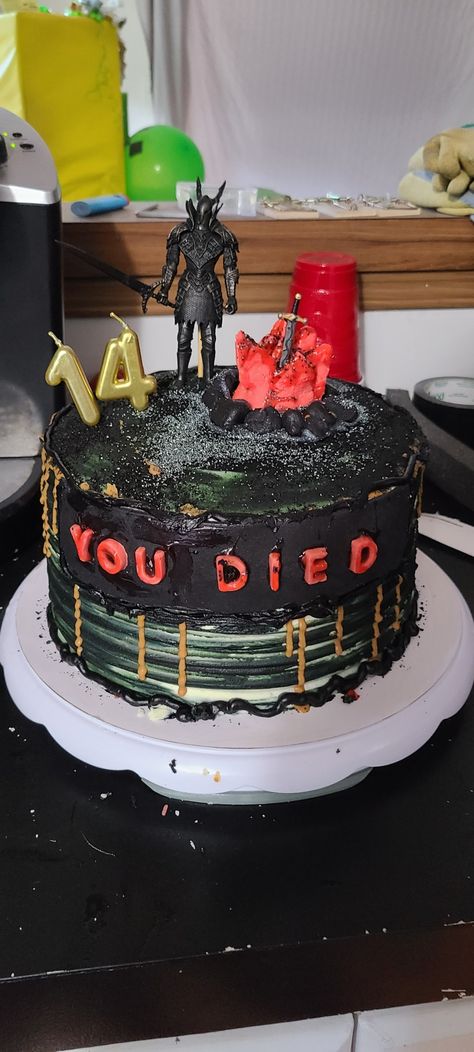 Dark Souls Cake, Elden Ring Cake, Black Knight Dark Souls, Soul Cake, Batman Gifts, Ring Cake, Black Knight, Blackest Knight, Piece Of Cakes