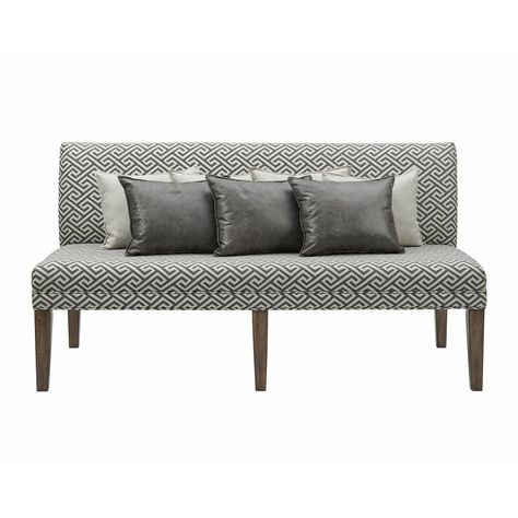 Alcott Hill Gehring 66" Armless Settee | Wayfair Dining Room Bench With Back, Sofa Dining Seating, Dining Sofa Seating, Dining Bench Against Wall, Kitchen Booth, Dream Homestead, Settee Dining, Upholstered Settee, Upholstered Dining Bench