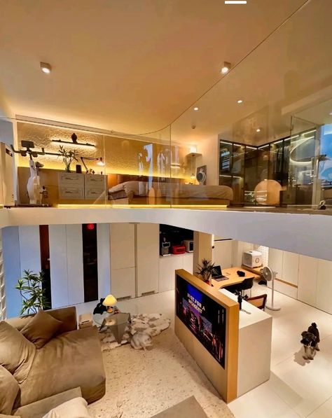 Miami Loft Apartments, Japan Luxury Apartment, Loft Apartments, Loft House Design, Apartment Living Room Design, Loft House, Dream House Rooms, Cozy Room Decor, Minimalist Room