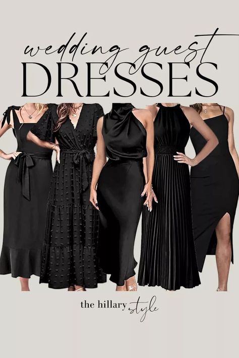 Black Wedding Guest, Black Wedding Guest Dresses, Cocktail Dress Wedding Guest, Chic Bridal Showers, Swiss Dot Dress, Graduation Style, Concert Fashion, Guest Attire, Wedding Attire Guest