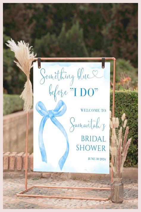 [PaidLink] Matching Items: Https://Www.Etsy.Com/Shop/Ohpartyinvitation?Search_Query=Bow Try To Edit Https://Www.Corjl.Com/D/7N1i6 Something Blue Before I Do Bridal Shower Welcome Sign, Editable Blue Bow Bridal Shower, Wedding Shower Decorations Editable Corjl Details Non Physical Goods! Sizes: 8X10 16X20 18X24 20X30 24X36 Edit Yourself Download And Print As Many Copies As You Need. You Will Receive Email From Corjl.Com With Link On Template Thank You! For #somethingbluebeforeidobridalshowerdecorations Bridal Shower Catering, Blue Jean Wedding, Blue Bridal Shower Decorations, Hawaiian Bridal Shower, Jeans Wedding, Bridal Shower Inspo, Something Blue Bridal, White Bridal Shower, Blue Bridal Shower