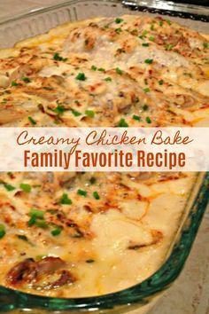 Creamy Chicken Bake, Creamy Chicken Recipes, Recipes Oven, Chicken Bake, Simple Chicken, Oven Chicken, Favorite Chicken, Tater Tots, Recipes Casserole