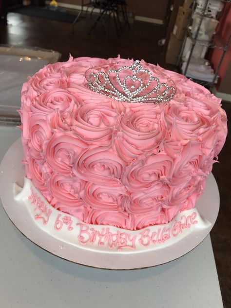 Pink Crown Cake, Pink And Silver Cake, Pink Cake Decoration, 20th Cake, Hen Cake, Rosette Birthday Cake, Birthday Cake Crown, 26 Birthday Cake, Princess Crown Cake