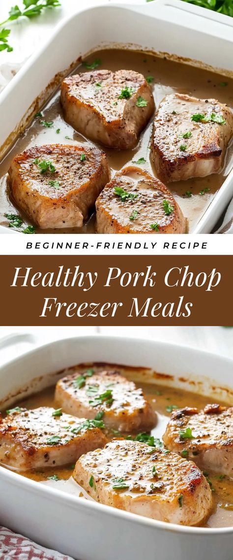 Image for Healthy Pork Chop Freezer Meals Pork Chop Freezer Meals Crockpot, Pork Chop Freezer Meals Make Ahead, Pork Chop Freezer Meals, Single Serving Freezer Meals, Pork Meal Prep, Pork Freezer Meals, Healthy Pork Chops, Healthy Pork, Easy Pork Chops