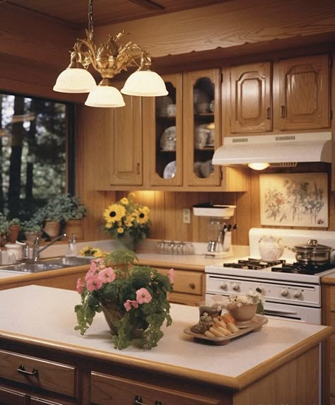 90s Interior Design Aesthetic, Suburban Home Interior, 1990s Home Decor, 1990s House, 90s Kitchen Aesthetic, 2000s Interior Design, 90s Apartment, 90s Home Aesthetic, 80s Kitchen Aesthetic