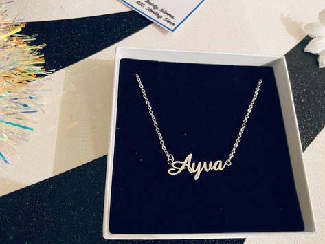 Custom Silver Jewelry, Silver Name Necklace, Sterling Silver Name Necklace, Gift Inspiration, Group Boards, Shop Gift, Custom Name Necklace, Gift Guides, Necklace Personalized