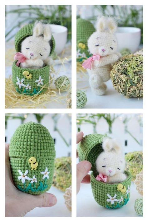 Amigurumi Easter Bunnies Free Pattern Crochet Easter Decorations, Easter Crochet Patterns Free, Amigurumi Easter, Handmade Baby Toys, Crochet Easter, Crochet Bunny Pattern, Easter Crochet Patterns, Amigurumi Bunny, Crochet Rabbit