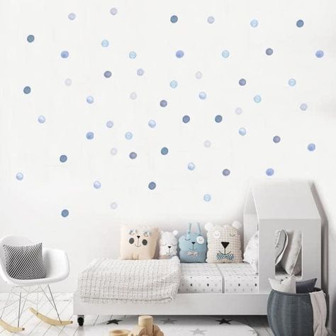 Amazon.com: 2 inch Watercolor Polka Dots Wall Decal Set of 160 - Stickers for Kids Nursery Wall Art Bedroom Living Room Classroom Decor (Blue DOT stiker) : Baby Classroom Decor Blue, Laundry Room Wallpaper Ideas, Room Wallpaper Ideas, Polka Dot Classroom, Boho Rainbow Wall, Stylish Laundry Room, Laundry Room Wallpaper, Polka Dot Wall Decals, Polka Dot Walls