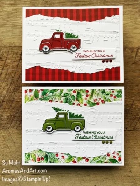 Card Diy Ideas, Christmas Card Diy, Truck Stamps, Stamped Christmas Cards, Craft Christmas, Homemade Christmas Cards, Stampin Up Christmas Cards, Stampin Up Christmas, Up Book