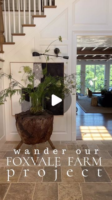 Lauren Liess on Instagram: "A wander through our #foxvalefarm project (We gave it a hashtag as requested lol!) This one has been such a dream project for our team at Lauren Liess Interiors and I’ll be sharing a full (multiple part!) house tour on our you t. U. B e channel soon!! But, as it’s in a long line of videos that need editing, I thought I’d share this peek for now. This was taken during our install and not all of the art had yet been hung but I even love it with empty walls. 

designed by us @laurenliessandco with lots of vintage + antiques and furniture from our collections including @woodbridgefurniture @taylorkingfurniture + cabinets from@our collection with @uniquekitchensandbaths | renovated by @carrmichaelconstruction 
including art by @laurenrosejackson + stone floors from @ House Tours Interiors, House Tours Interiors Videos, Antique Stone Flooring, Lauren Liess, Stone Floors, Antique Stone, Empty Wall, House Tour, Stone Flooring