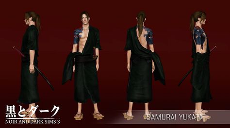 TS3 to TS2 outfit Sims 4 Japanese Cc, Cc The Sims 4, Samurai Clothing, Sims 4 Blog, The Sims 3, Japanese School, Fantasy Costumes, Sports Uniforms, Asian Outfits