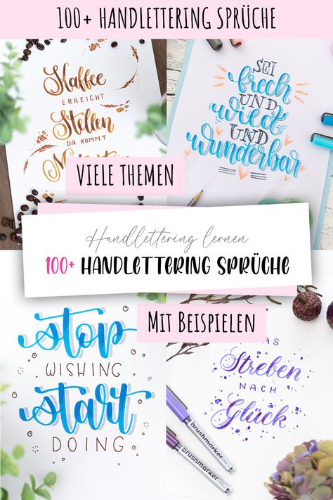 Entdecke über 100 großartige Handlettering Sprüche! Die verschiedenen Themen machen sofort Lust darauf, eigene Handletterings umzusetzen. Viel Spaß beim stöbern. 😍 Bujo Quotes, Handlettering Inspiration, Lettering Quotes, Shopping Day, Hand Lettering, Quotes, Pins