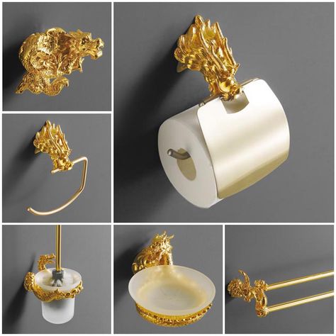 Luxury Wall Mount Gold Dragon Design Paper Box Roll Holder Toilet Gold Paper Holder Tissue Box Bathroom Accessories MB-0959A Toilet Paper Holder Gold, Hotel Bathrooms, Dragon Paper, Tissue Paper Holder, Paper Roll Holders, Towel Holder Bathroom, Toilet Wall, Bathroom Hardware Set, Gold Bathroom