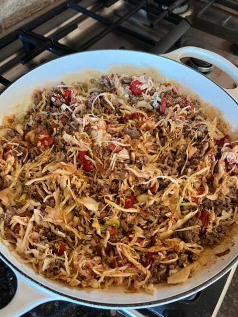 Taco Cabbage Skillet, What To Make With Shredded Cabbage, Recipes Using Shredded Cabbage, Mexican Cabbage Recipes, Cabbage Bowl Recipe, Recipes With Shredded Cabbage, Cabbage And Hamburger Recipes, Shredded Cabbage Recipes, Mexican Cabbage