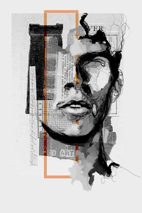 Abstract Graphic Design, Soyut Sanat Tabloları, A Level Art, Beautiful Mess, Abstract Portrait, Graphic Design Posters, Art Sketchbook, Portrait Art, Abstract Art Painting