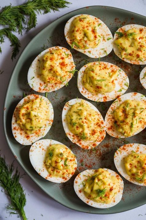 Southern Deviled Eggs recipe with relish is an all time favorite and perfect for family get togethers and holiday parties! #eggs #deviled eggs #partyfood