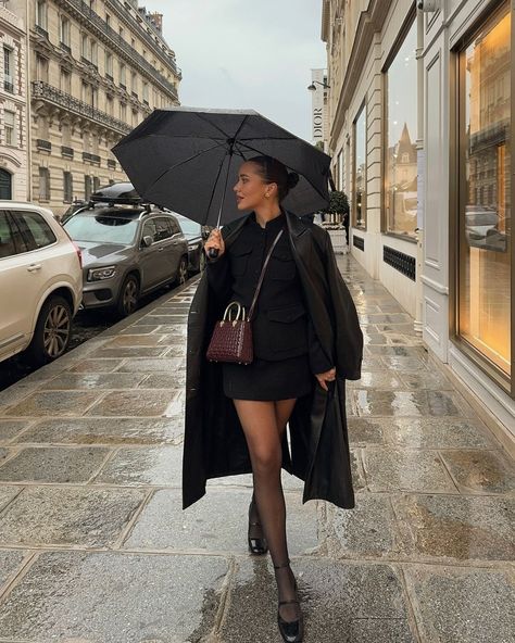 Chic Pursuit: Outfit Ideas & Luxury Fashion | Rainy day dressing doesn't need to be boring – here are some outfits that are giving chic and cozy for the gloomy weather ☔️... | Instagram Outfits For Rainy Days, Chic Pursuit, Frat Party Outfit, Rainy Weather Outfits, Cozy Rainy Day Outfit, Gucci Belt Outfit, Baddie Winter Outfits, Sweater Over Dress, Rainy Day Outfits