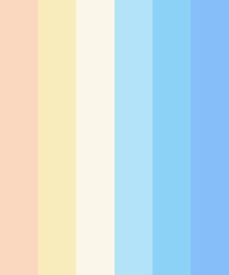 Summer Sky Color Palette, Sky Blue Complimentary Colors, Bluey Color Pallet, Angel Colour Palette, Soft Color Palette Aesthetic, Angel Color Palette, Angelic Color Palette, Pastel Color Palette Soft, Kids Color Palette