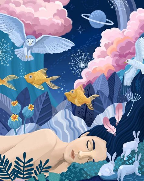 Asia Orlando, Dreaming Illustration, Dream Illustration, Kid Book, Amoled Wallpapers, Animals And Plants, How To Sleep, Creation Art, Posca Art