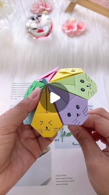 Cute Origami Tutorial, Cat Umbrella, Origami Paper Craft, Tutorial Origami, Cute Origami, Paper Craft Ideas, Little Cat, Diy Origami, Origami Tutorial