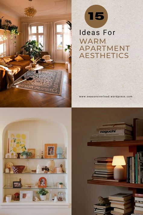 Looking for a warm aesthetic for your living room? This post contains 15 easy ideas to make your living room warm and cozy for the fall. Warm colors, cozy textiles, ambient lighting, everything you need to make your dream apartment come to life. Light Bright Living Room Inspiration, Living Room Vibes Cozy, Cozy Warm Apartment Aesthetic, Living Room Mood Lighting Ideas, Adding Warmth To Living Room, Small Apartment Lighting Ideas, Modern Warm Apartment Aesthetic, Soft Lighting Apartment, How To Cozy Up Your Living Room