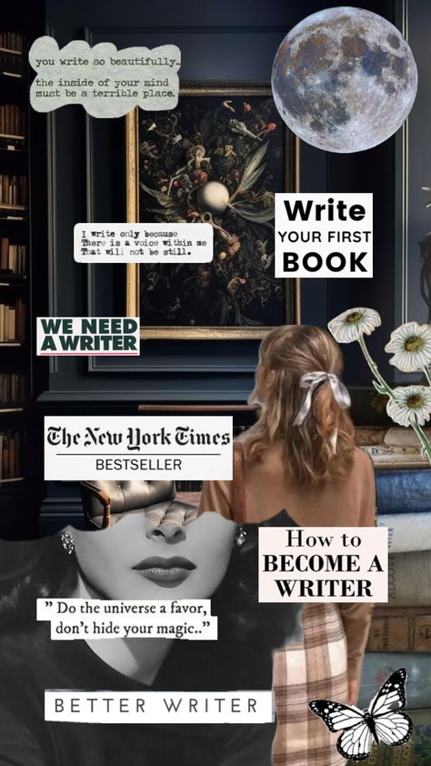 #writermoodboard #writermoodboard #writeraesthetic #writer #writerinspo #newyorktimes Writers Vision Board, Future Writer Aesthetic, Published Writer Aesthetic, Writer Vision Board Aesthetic, Vision Board Writer, Female Author Aesthetic, Author Aesthetic Photography, Writer Moodboard, Vogue Writer Aesthetic