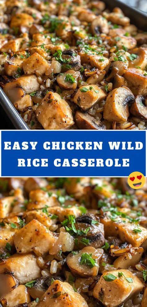 Easy Chicken Wild Rice Casserole | getcakerecipes Gluten Free Dinner Crockpot, Wild Rice Casserole Recipes, Chicken Wild Rice Casserole, Casserole Ideas, Wild Rice Recipes, Chicken Wild Rice, Wild Rice Casserole, Cozy Dinners, Chicken Rice Casserole