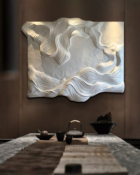 This stunning wall art piece is meticulously crafted through a combination of wood carving and sandstone imitation, resulting in a dynamic and textured design that brings any room to life. The Finch 3D wall hanging showcases a fluid, wave-like pattern that evokes a sense of movement and tranquility. 🔍 Product: Finch 3D Wall Hanging 👆 Tap the link in bio for more wall hangings! . . . . . . . . . . . . . . . . . . #decorcrushing #interior4u #interior4inspo #sassyhomestyle #inspireushomedecor... Led Wall Panels, 3d Wall Hanging, 3d Canvas, Carved Wood Wall Art, Wall Art 3d, Led Wall Art, Space Wall Art, Contemporary Mirror, Wall Art Minimalist