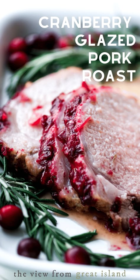 Rosemary Pork Tenderloin, Cranberry Pork, Pork Loin Roast Recipes, Glazed Pork, Pork Loin Recipes, Pork Glaze, Pork Dinner, Tenderloin Recipes, Pork Loin Roast