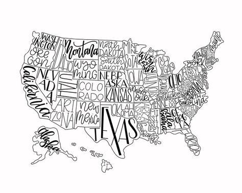 Free Printable Usa Map, Usa Map Printable, Usa Map Art Printable, Usa Outline Map, United States Map Art, Texas State Outline, Maps Aesthetic, Map Sketch, Map Printable