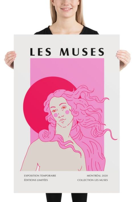 Pink Museum, Botticelli Art, Venus Tattoo, Venus Art, Birth Of Venus, Sandro Botticelli, Ipad Drawings, Pink Art Print, Muse Art