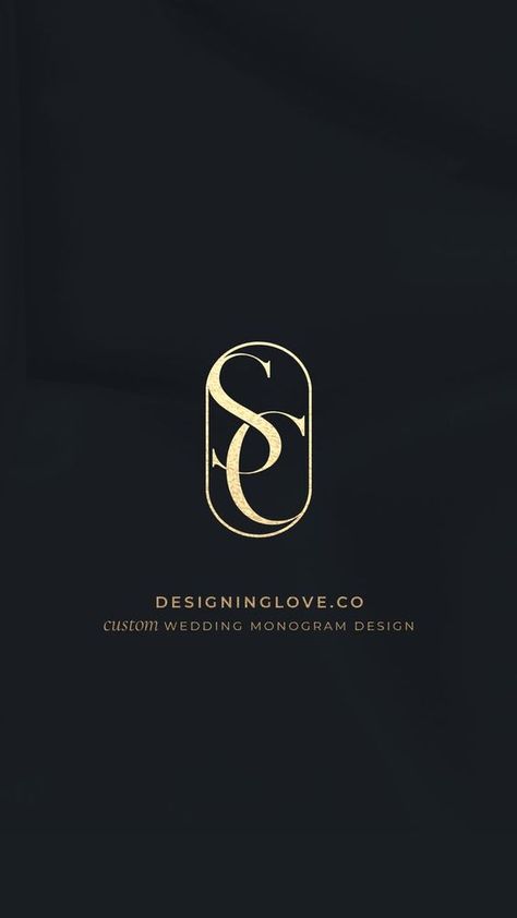 Gold monogram letters SC | CS by designinglove.co #LuxuryLogoLuxurious #LuxuryLogoSymbolism #LuxuryLogoExpressionism Cs Logo Design Letter, Ca Monogram Logo, Cs Monogram Logo Design, Cs Monogram, Sc Monogram, Sc Logo, Custom Wedding Monogram, Business Card Design Creative, Luxury Logo Design