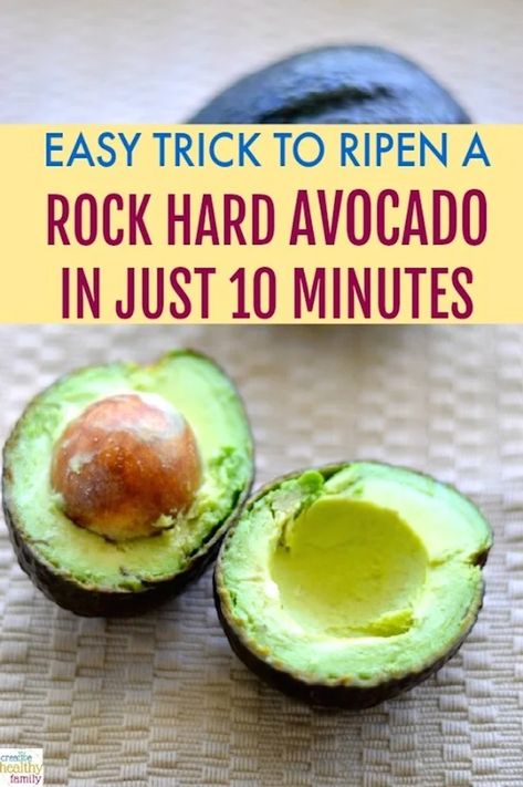 ripen a rock hard avocado in just 10 minutes Unripe Avocado, How To Ripen Avocados, Fast Life, Fresh Recipes, Cooking Basics, 100 Calories, Avocado Recipes, Healthy Families, Healthy Nutrition