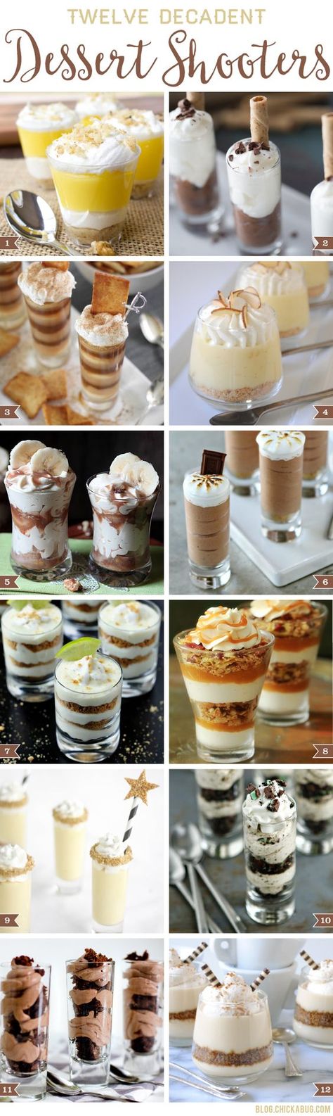 Vanilla Dessert Shooters, Desert In Glasses, Pudding Shooters Dessert, Desert Shots Mini Desserts Shooter Recipes, Glass Deserts Ideas, Shooter Cup Desserts, Desert Shooters Recipes, Dessert Table Desserts, Fall Dessert Shooters