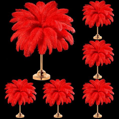 Amazon.com: Yuxung 80 Pcs Large Natural Ostrich Feathers Plumes 14-16 Inch Bulk for DIY Crafts Wedding Party Centerpiece Vase(Black) : Arts, Crafts & Sewing Mardi Gras Theme Party Decoration, Harlem Nights Theme Party Decorations, Masquerade Party Decorations Theme, Ball Themes, Hollywood Theme Party Decorations, Red Carpet Theme Party, Decorative Feathers, Diy Crafts Wedding, Red Party Decorations