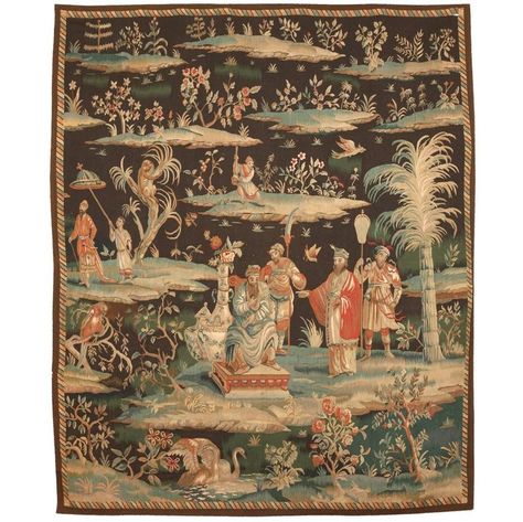 Mobile Art, 100 Years Ago, Antique Persian Rug, Vintage Tapestry, Exotic Birds, Wall Hanging Tapestry, Late 20th Century, Wall Tapestries, Hanging Tapestry