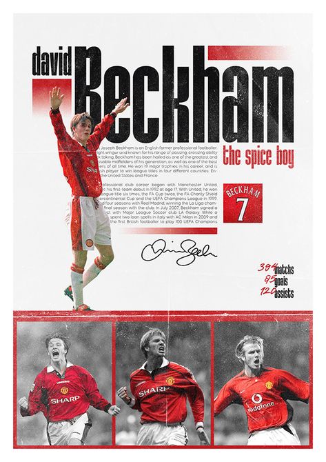 David Beckham Poster, Vintage Editorials, Football Books, Football Retro, Poster Football, Football Photography, Football Posters, Travel Brochure Template, Football Illustration