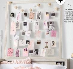 I would really like something like this to hang pictures on! Dorm Wall Decor, Dorm Room Inspiration, Dorm Walls, Dekorasi Kamar Tidur, Teen Room Decor, Plywood Furniture, Style Tile, Teen Room, Pottery Barn Teen