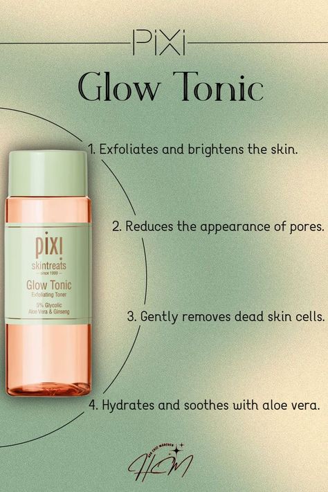 Discover radiant skin with Pixi Glow Tonic! 🌟 This cult-favorite toner exfoliates, brightens, and hydrates for a glowing complexion. #SkincareRoutine #GlowTonic #BrightSkin #PixiBeauty Pixi Toner, Pixi Glow Tonic, Skin Tonic, Glow Tonic, Pixi Beauty, Exfoliating Toner, Glowing Complexion, Bright Skin, Radiant Skin