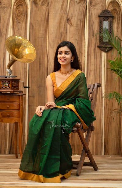 All Sarees Thenmozhi Designs, Simple Saree Look, Alternative Fashion Grunge, Saree Yellow, Kerala Saree Blouse Designs, Yellow Border, Cotton Sarees Online, Modern Saree, Indian Saree Blouse